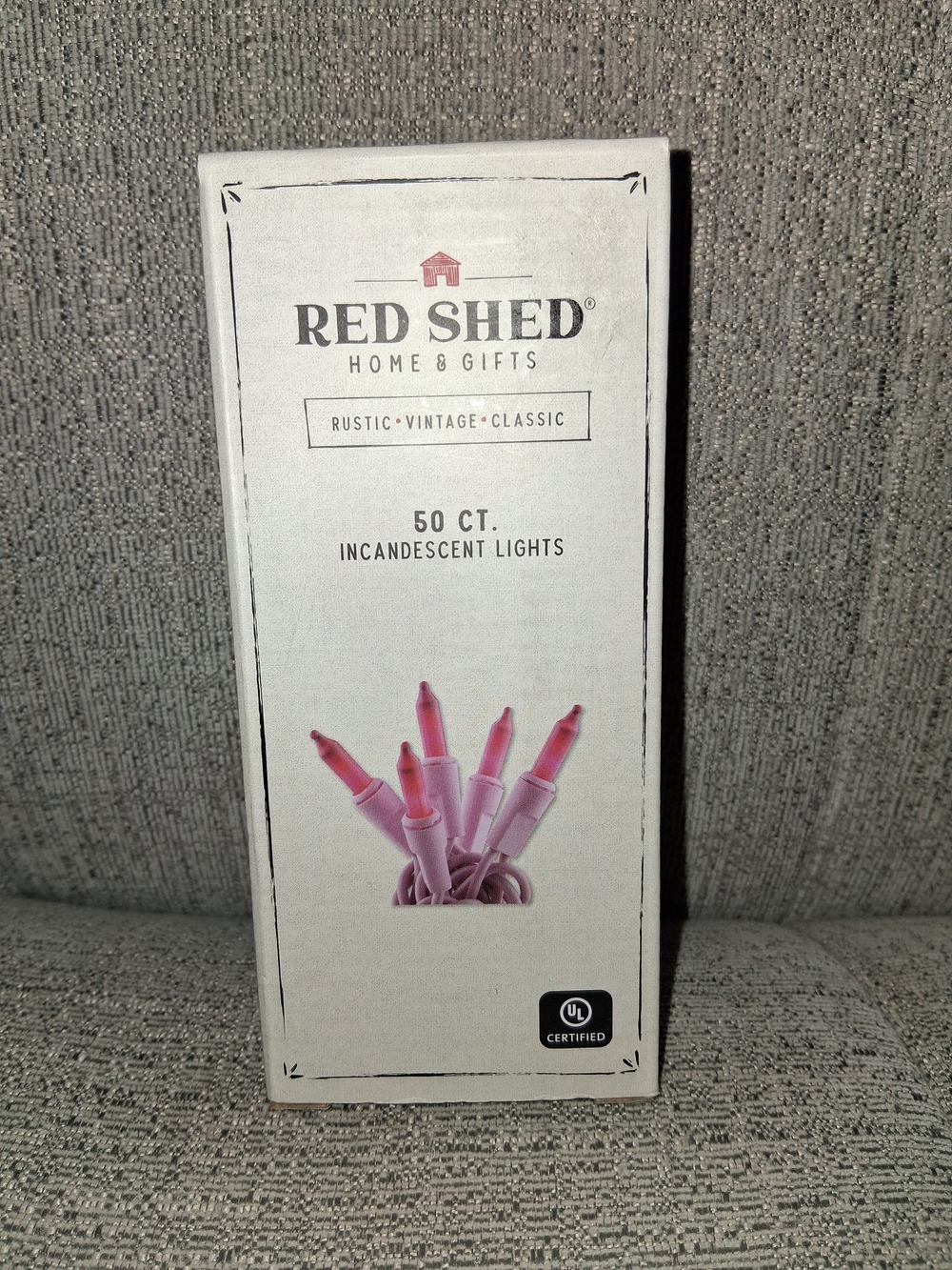 Red Shed Pink Incandescent 50-Count String Lights W Pink Cord NIB